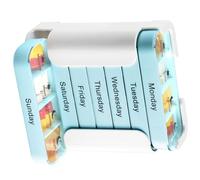 28-Slot Weekly with Clear Cover and Stackable Design for Easy Medication Management Portable Medicines Planner Weekly