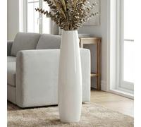 28" Tall Ceramic Floor Vase, GDSZJLJ White Large Decorative Vases for Modern Home Decor, Living Room, Minimalist Style Big Flower Vase for Pampas Grass, Flowers, Twigs, Office, Bedroom Décor