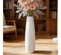 28" Tall Ceramic Floor Vase, GDSZJLJ White Large Decorative Vases for Modern Home Decor, Living Room, Minimalist Style Big Flower Vase for Pampas Grass, Flowers, Twigs, Office, Bedroom Décor