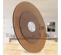 28" Tempered Glass Lazy Susan TurntableLarge 360° Rotating Serving Tray for Dining Table Brown Finish Perfect for Entertaining & Display (70cm)