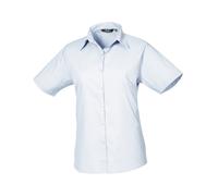 (28 UK, Light Blue) Premier Womens/Ladies Poplin Short-Sleeved Blouse