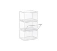 28 x 36 x 22 cm Stackable Shoe Organiser, Transparent / Pack of 3