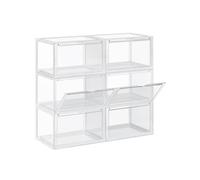 28 x 36 x 22 cm Stackable Shoe Organiser, Transparent / Pack of 6