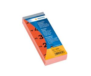 28 x 56 mm Self Adhesive Number Blocks - Red (Pack of 500)