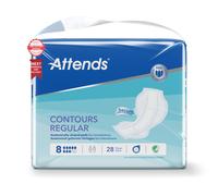 Attends Contours Regular Number 8 Large Shaped Incontinence Pads 1 x Pack 28