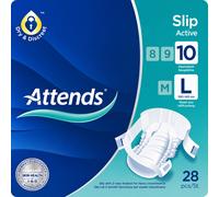 28 x Attends Slip Active 10 | Large | Adult Incontinence Slips | 1 Pack of 28