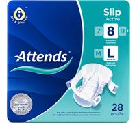28 x Attends Slip Active 8 | Large | Adult Incontinence Slips | 1 Pack of 28