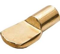 28 x BRASS FINISH SHELF SUPPORT PINS SPADE STUDS PEG STEEL 7MM HOLE Free P&P