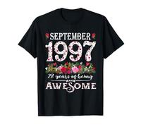 28 Year Old Awesome September 1997 Floral 28th Birthday Tees T-Shirt