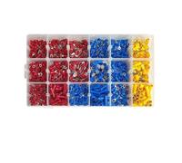280/480/720/1200/1500pcs Quick Connect Terminal Kit - Cold Pressed Fork/Ring/Spade Lugs for Low Voltage DC Wiring Systems (1200pcs)