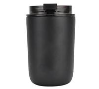 280 ml Coffee Cup Household Portable Large Capacity Silicone Stainless Steel Vacuum Flask (Black)