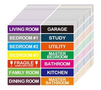 280 Pcs Coloured Stickers for Moving House, Moving Label, Large Home Move Label for Boxes, Labels Sticker, 14 Different Color Coded Stickers, House Essentials (25x101mm)