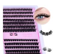 280 Pcs Individual Eye lash 3D Curl Lash Clusters Extensions Clusters 60D/100D Cluster Eyelash Lashes Fluffy Wispy Clusters Lashes Makeup at Home - DIY Lash Extension Kit for Self pestañas falsas