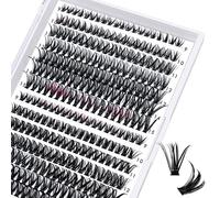 280 Pcs Individual Lashes 40D+50D Mixed Lash Clusters 14 Rows Cluster Lashes that Look Like Eyelash Extensions DIY Lash Extension Self Application At Home (40+50-D-9-15mix)