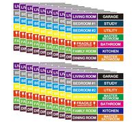 280 Pcs Packing Labels for Moving House 14 Different Color Coded Stickers Moving House Essentials Large Home Moving Labels for Boxes Fragile Sticker for Move Boxes House Moving Supplies (25x101mm)