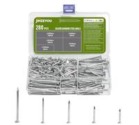 280 Pcs Wall Nails for Wood Nailss, Masonry Nails for Brick Walls, Assorted Picture Nailss, for Fixing Indoor Outdoor DIY Carpentry Fencing Fence Drywall Concrete Wall Nail Set (280, white)