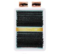 280 Pieces 80D 100D Volume Lash Clusters with Soft Natural Tapered Ends, Full Fluffy Look with Dark Base for Depth, Ideal for Crafting a Layered Dramatic Eye Effect