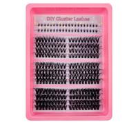 280 Pieces Eyelash Extensions, Fluffy Clusters, Eyelashes with Clear Band, Bottom, Lashes Clusters and 3 Styles, Mixed Volume, Individual Eyelashes, Thick Lash Clusters, Individual Eyelash Extensions