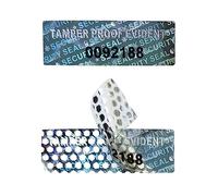280 Pieces Tamper Proof Evident Stickers Hologram Labels Security Seals Holographic Warranty Void Original Genuine Authentic Sequential Serial Numbering, 0.25 x 1 Inch Silver