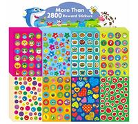 2800+ Incentive Stickers, 280+ Cartoon Designs, Animals, Circle, Fruits Motivational Stickers for Teacher Classroom Reward Gift Encourage Kids to Do Chores Go to The Toilet (10 Sheets)