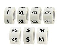 2800 Pcs Clothing Size Round Sticker Labels in Full 7 Sizes (XS, S, M, L, XL, XXL, XXXL) with Perforation Line, 7/8" in Diameter