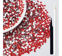 28000Pcs 4mm Red Flatback Rhinestones for Bedazzling SS16 Resin Flat Back Rinstones Bulk Round Gems Stones Diamonds for Crafts Clothes