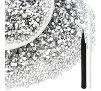 28000Pcs 4mm Sliver Flatback Rhinestones for Bedazzling SS16 Resin Flat Back Rinstones Bulk Round Gems Stones Diamonds for Crafts Clothes