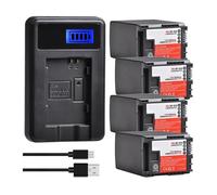 2800mAh BP-828 BP828 Battery + LCD USB Charger，Compatible For Canon，For HF G50 HF G60 XA40 XA45 GX10 HF G20 HF G21 HFG40 XA10 XA11(4 battery set)
