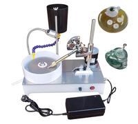 2800RPM Gemstone Polisher, 120W Lapidary Machine with Digital Display, Adjustable Angle Faceting Tool for Agate, Glass, Knife Sharpening, Compact Desktop Grinder with Water Drip System