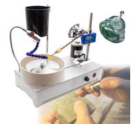 2800RPM Gemstone Polisher, 120W Lapidary Machine with Digital Display, Adjustable Angle Faceting Tool for Agate, Glass, Knife Sharpening, Compact Desktop Grinder with Water Drip System