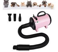 2800W Dog Blaster Dryer Cat Dryer High Velocity, Professional Pet Grooming Hair Force Dryer Blower, Low Noise Car Dryer Air Blower Lightweight Dog Drying Coat with Heat/Air Flow Adjustable, Pink