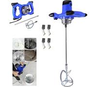 2800W Electric Paddle Mixer, Concrete Mixer Machine Paddle Mixer with 6 Speed Portable Cement Mixer, Electric Power Plaster Mixer with Lockable Switch, 120mm Stirrer for Mixing Mortar, Plaster (Blue)
