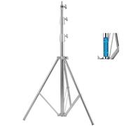 280cm Heavy Duty Light Stand, Photography Spring Cushioned Tripod Stand with 1/4" to 3/8" Reversible Spigot, Stainless Steel, for Photo Studio Video Light Strobe Reflector Softbox Umbrella