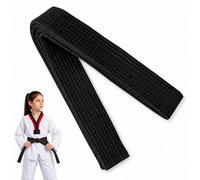 280cm Karate Black Belt, Double Wrap Judo Belt, Taekwondo Ranking Sash | Black Cotton-Polyester Blend with Secure Double-Wrap Tie; 1 x 280cm Sash for Adult Karate, Judo and Taekwondo Training
