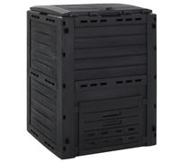 vidaXL Garden Composter Black 280 L Polypropylene Compost Tumbler Waste Box