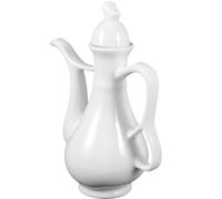280ml Ceramic Wine Jug White Sake Liquor Pot for Home Dining | Carved Flower Pattern, Smooth Surface, Controlled Pouring, Heat Tolerant Design for Restaurant Staff and Entertainers