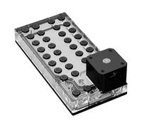 280mm EK-QuantumX Loophole Distroplate D5 Reservoir Body, Black, Plexi, 2x 140mm