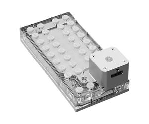 280mm EK-QuantumX Loophole Distroplate D5 Reservoir Body, Silver, Plexi, 2x 140m
