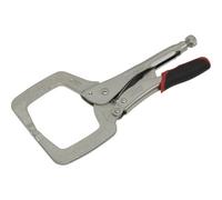 280mm Locking C-Clamp Pliers - 0-90mm Jaw Capacity - Knurled Adjustment Screw