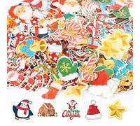 280pcs Edible Christmas Cake Decorations, 40 Designs Edible Christmas Cupcake Decorations Santa Claus Elk Gingerbread Man Bell Cake Toppers Decorations for Cake Decor