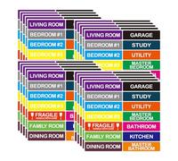 280Pcs Moving Labels for Boxes, 14 Color Coded Packing Labels for Moving House, Removable Self-Adhesive Fragile Sticker for Packing Boxes, Moving House Essentials for Home Relocation (101x25mm)