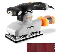 280W 1/3 Electric Sheet Sander Corded: DEKOPRO Sander for Wood 6 Variable Speeds 7000-13000rpm,Dust Collection Function,Aluminum Base,15 Sandpapers & 1 Dust Bag for DIY Woodworking