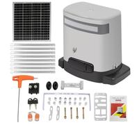 280W Automatic Sliding Gate Motor, 800kg Max Weight 16Nm Torque, 24V Solar Compatible Complete Kit with 2 Remote Controls for Residential Driveway Gates