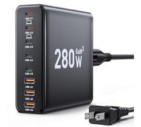 280W USB C Charger Block, 8-Port USB Charging Station Gan III PD 65W Laptop Charger Adapter Compatible with MacBookPro/Air,DELL,iPad,Portable Charger for iPhone,Samsung Galaxy