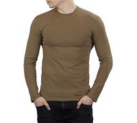 281Z Mens Military Stretch Cotton Long Sleeve T-Shirt - Tactical Hiking Outdoor Undershirt - Punisher Combat Line, Coyote Brown, Medium