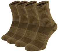 281Z Military Cotton Micro Crew Boot Socks - Cushioned Sole - Moisture Wicking - Hiking Outdoor (Coyote Brown), Coyote Brown 4 Pairs, Large