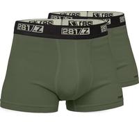 281Z Military Underwear Cotton 2-Inch Boxer Briefs - Tactical Hiking Outdoor - Punisher Combat Line, Olive Green (2 Pack), M