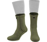 281Z Military Warm 6 inch Liners Boot Socks - Outdoor Tactical Hiking Sport - Polartec Fleece Winter Socks (Green Khaki), Olive Green, Large
