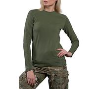 281Z Womens Military Stretch Cotton Underwear Shirt - Tactical Hiking Outdoor - Punisher Combat Line, Olive Green, L