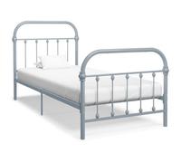 284504 Vidaxl Bed Frame Without Mattress Grey Metal 90X200 Cm